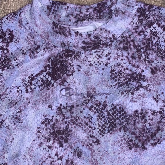 Women’s Champion Purple Snakeskin Long Sleeve Cropped Workout Top Small - Picture 4 of 9